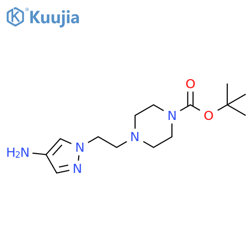 tert-Butyl 4-2-(4-Amino-1H-pyrazol-1-yl)ethylpiperazine-1-carboxylate structure