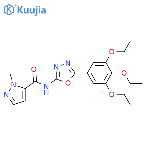 1-methyl-N-5-(3,4,5-triethoxyphenyl)-1,3,4-oxadiazol-2-yl-1H-pyrazole-5-carboxamide structure
