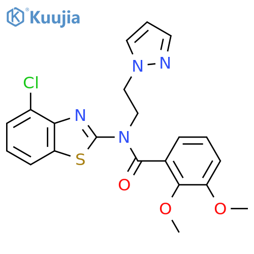 N-(4-chloro-1,3-benzothiazol-2-yl)-2,3-dimethoxy-N-2-(1H-pyrazol-1-yl)ethylbenzamide structure