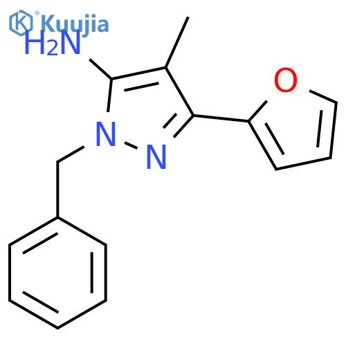 2-Benzyl-5-(furan-2-yl)-4-methylpyrazol-3-amine structure