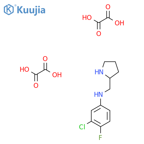 3-Chloro-4-fluoro-N-(pyrrolidin-2-ylmethyl)aniline dioxalate structure