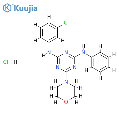 N2-(3-chlorophenyl)-6-(morpholin-4-yl)-N4-phenyl-1,3,5-triazine-2,4-diamine hydrochloride structure