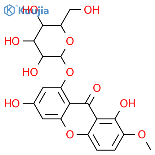 9H-Xanthen-9-one, 8-(β-D-glucopyranosyloxy)-1,6-dihydroxy-2-methoxy- structure