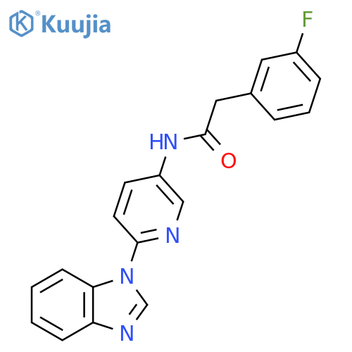 N-6-(1H-1,3-benzodiazol-1-yl)pyridin-3-yl-2-(3-fluorophenyl)acetamide structure