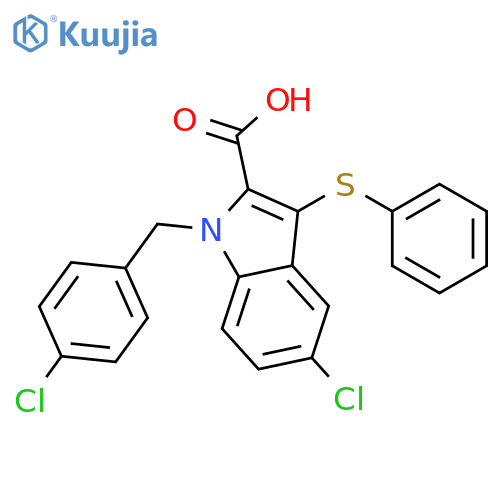 5-Chloro-1-(4-chlorophenyl)methyl-3-(phenylthio)-1H-indole-2-carboxylic Acid structure