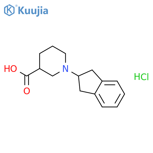 1-(2,3-Dihydro-1H-inden-2-yl)piperidine-3-carboxylic acid hydrochloride structure