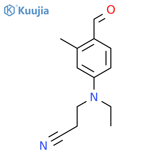 3-ethyl(4-formyl-3-methylphenyl)aminopropanenitrile structure