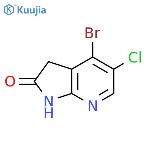 4-bromo-5-chloro-1,3-dihydropyrrolo[2,3-b]pyridin-2-one structure