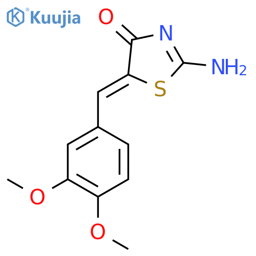 (5Z)-2-amino-5-[(3,4-dimethoxyphenyl)methylidene]-4,5-dihydro-1,3-thiazol-4-one structure
