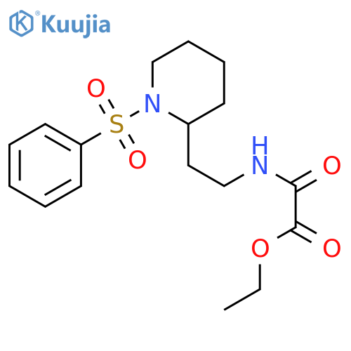 ethyl ({2-[1-(benzenesulfonyl)piperidin-2-yl]ethyl}carbamoyl)formate structure