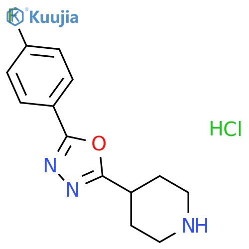 2-(4-Fluorophenyl)-5-(piperidin-4-yl)-1,3,4-oxadiazole hydrochloride structure