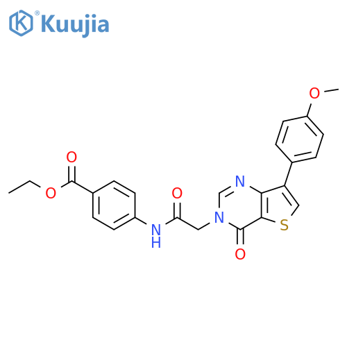 ethyl 4-{2-[7-(4-methoxyphenyl)-4-oxo-3H,4H-thieno[3,2-d]pyrimidin-3-yl]acetamido}benzoate structure