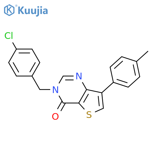 3-[(4-chlorophenyl)methyl]-7-(4-methylphenyl)-3H,4H-thieno[3,2-d]pyrimidin-4-one structure