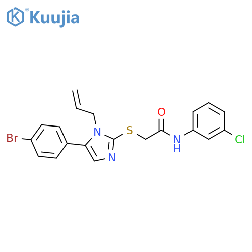 2-{[5-(4-bromophenyl)-1-(prop-2-en-1-yl)-1H-imidazol-2-yl]sulfanyl}-N-(3-chlorophenyl)acetamide structure