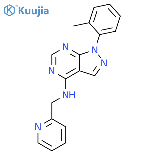 1-(2-methylphenyl)-N-(pyridin-2-yl)methyl-1H-pyrazolo3,4-dpyrimidin-4-amine structure