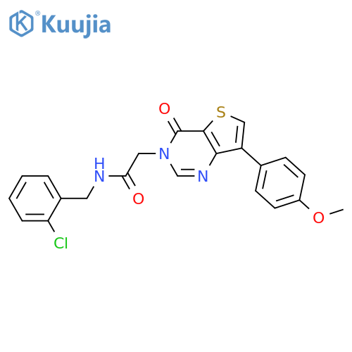 N-[(2-chlorophenyl)methyl]-2-[7-(4-methoxyphenyl)-4-oxo-3H,4H-thieno[3,2-d]pyrimidin-3-yl]acetamide structure