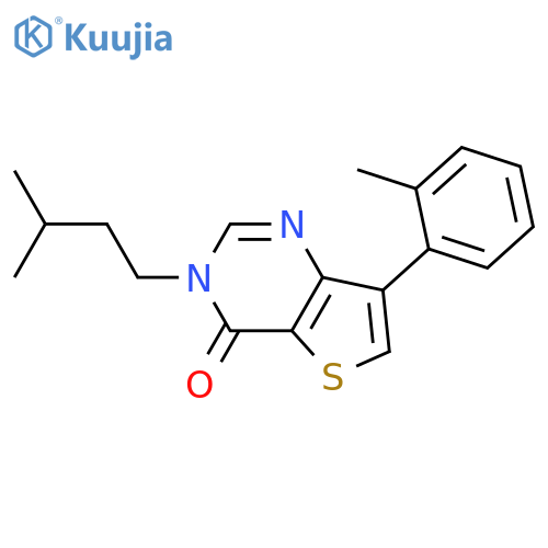 3-(3-methylbutyl)-7-(2-methylphenyl)-3H,4H-thieno[3,2-d]pyrimidin-4-one structure