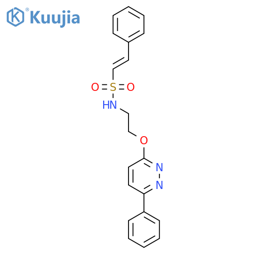 (E)-2-phenyl-N-{2-[(6-phenylpyridazin-3-yl)oxy]ethyl}ethene-1-sulfonamide structure