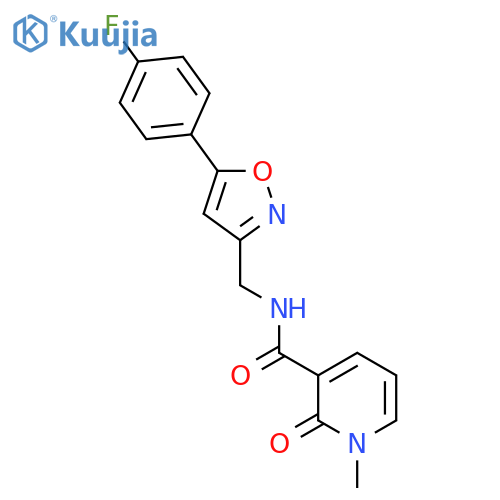 N-{5-(4-fluorophenyl)-1,2-oxazol-3-ylmethyl}-1-methyl-2-oxo-1,2-dihydropyridine-3-carboxamide structure
