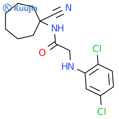 N-(1-cyanocycloheptyl)-2-[(2,5-dichlorophenyl)amino]acetamide structure