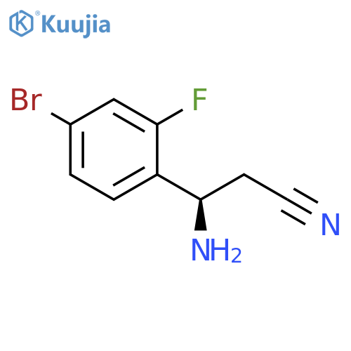(3R)-3-AMINO-3-(4-BROMO-2-FLUOROPHENYL)PROPANENITRILE structure