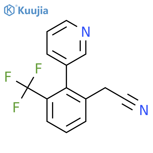 2-(2-(Pyridin-3-yl)-3-(trifluoromethyl)phenyl)acetonitrile structure
