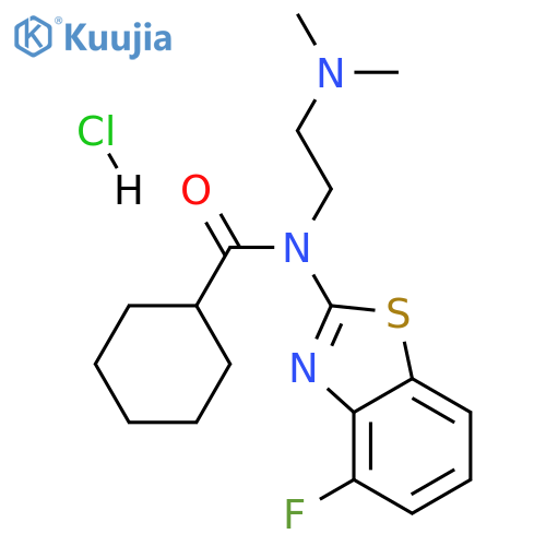 N-[2-(dimethylamino)ethyl]-N-(4-fluoro-1,3-benzothiazol-2-yl)cyclohexanecarboxamide hydrochloride structure