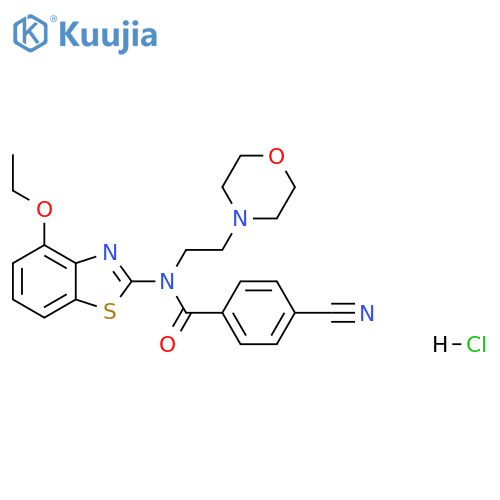 4-cyano-N-(4-ethoxy-1,3-benzothiazol-2-yl)-N-[2-(morpholin-4-yl)ethyl]benzamide hydrochloride structure
