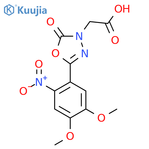 [5-(4,5-Dimethoxy-2-nitrophenyl)-2-oxo-1,3,4-oxadiazol-3(2H)-yl]acetic acid structure