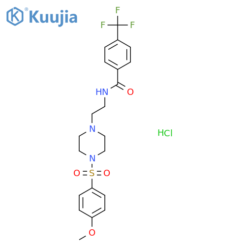 N-{2-4-(4-methoxybenzenesulfonyl)piperazin-1-ylethyl}-4-(trifluoromethyl)benzamide hydrochloride structure