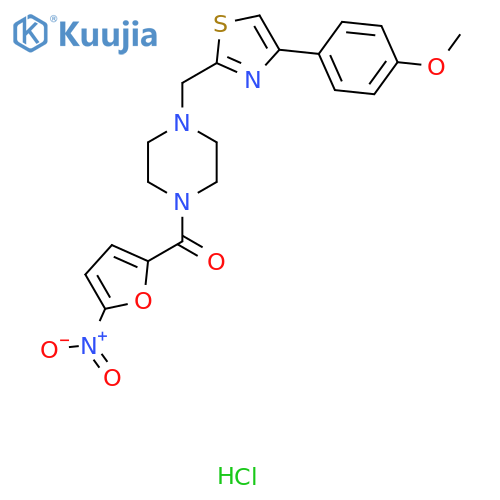 1-{4-(4-methoxyphenyl)-1,3-thiazol-2-ylmethyl}-4-(5-nitrofuran-2-carbonyl)piperazine hydrochloride structure