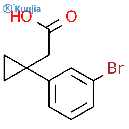 2-1-(3-bromophenyl)cyclopropylacetic acid structure