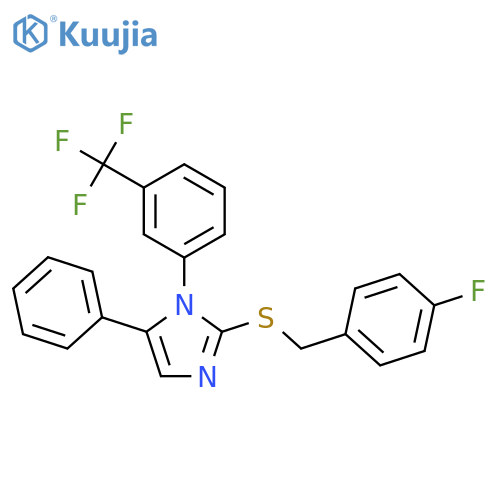 2-{[(4-fluorophenyl)methyl]sulfanyl}-5-phenyl-1-[3-(trifluoromethyl)phenyl]-1H-imidazole structure