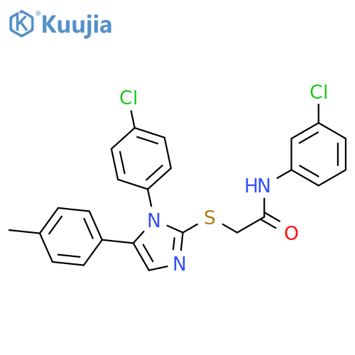 N-(3-chlorophenyl)-2-{[1-(4-chlorophenyl)-5-(4-methylphenyl)-1H-imidazol-2-yl]sulfanyl}acetamide structure