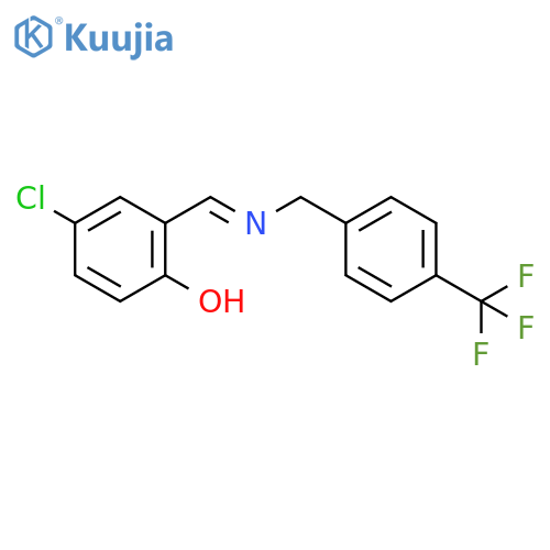 Phenol, 4-chloro-2-[[[[4-(trifluoromethyl)phenyl]methyl]imino]methyl]- structure