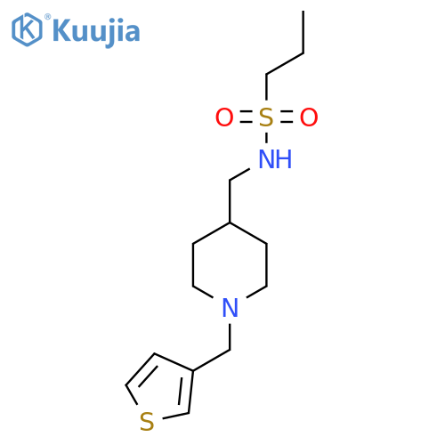 N-({1-(thiophen-3-yl)methylpiperidin-4-yl}methyl)propane-1-sulfonamide structure