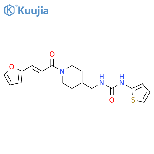 1-({1-(2E)-3-(furan-2-yl)prop-2-enoylpiperidin-4-yl}methyl)-3-(thiophen-2-yl)urea structure