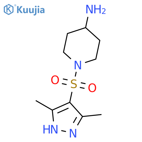 1-[(3,5-dimethyl-1H-pyrazol-4-yl)sulfonyl]piperidin-4-amine structure
