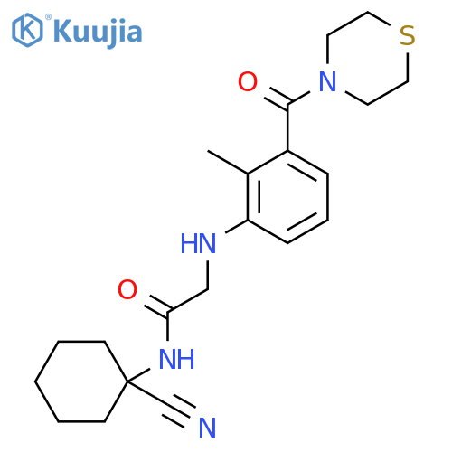 N-(1-cyanocyclohexyl)-2-{[2-methyl-3-(thiomorpholine-4-carbonyl)phenyl]amino}acetamide structure