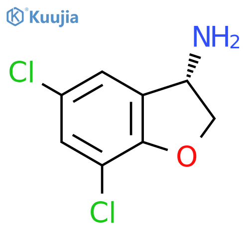 (3S)-5,7-Dichloro-2,3-dihydro-1-benzofuran-3-amine structure