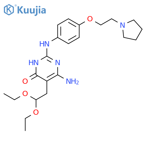 6-Amino-5-(2,2-diethoxyethyl)-2-((4-(2-(pyrrolidin-1-yl)ethoxy)phenyl)amino)pyrimidin-4(3H)-one structure