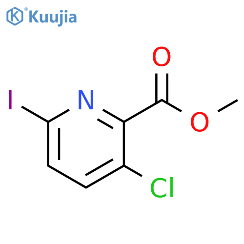 2-Pyridinecarboxylic acid, 3-chloro-6-iodo-, methyl ester structure