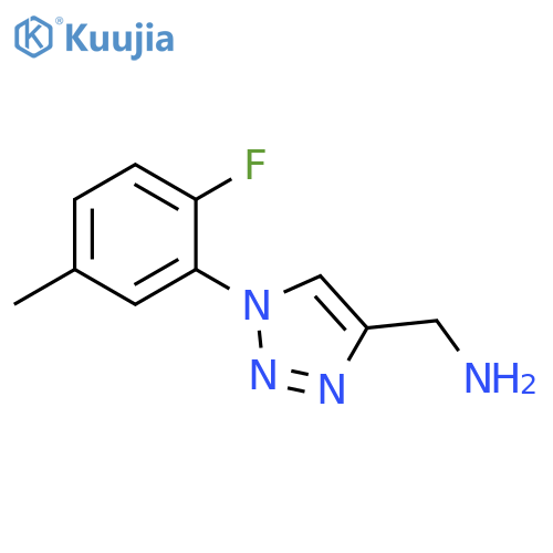 [1-(2-fluoro-5-methylphenyl)-1H-1,2,3-triazol-4-yl]methanamine structure