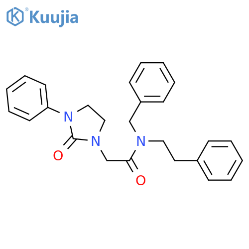 N-benzyl-2-(2-oxo-3-phenylimidazolidin-1-yl)-N-(2-phenylethyl)acetamide structure