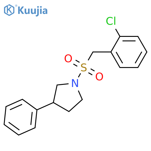 1-(2-chlorophenyl)methanesulfonyl-3-phenylpyrrolidine structure