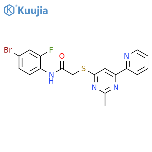 N-(4-bromo-2-fluorophenyl)-2-{[2-methyl-6-(pyridin-2-yl)pyrimidin-4-yl]sulfanyl}acetamide structure