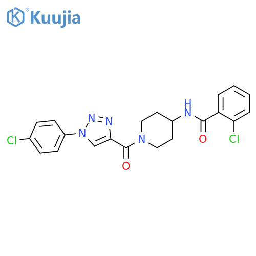 2-chloro-N-{1-1-(4-chlorophenyl)-1H-1,2,3-triazole-4-carbonylpiperidin-4-yl}benzamide structure