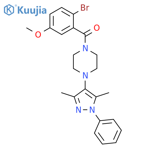 1-(2-bromo-5-methoxybenzoyl)-4-(3,5-dimethyl-1-phenyl-1H-pyrazol-4-yl)piperazine structure