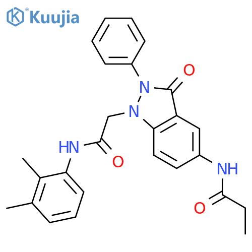 N-(1-{(2,3-dimethylphenyl)carbamoylmethyl}-3-oxo-2-phenyl-2,3-dihydro-1H-indazol-5-yl)propanamide structure