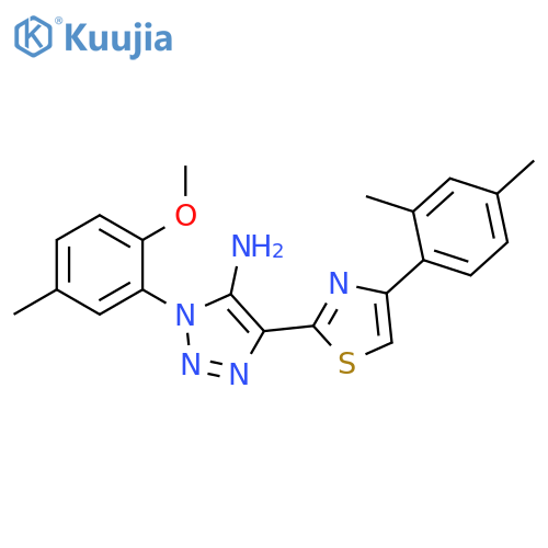 4-[4-(2,4-dimethylphenyl)-1,3-thiazol-2-yl]-1-(2-methoxy-5-methylphenyl)-1H-1,2,3-triazol-5-amine structure